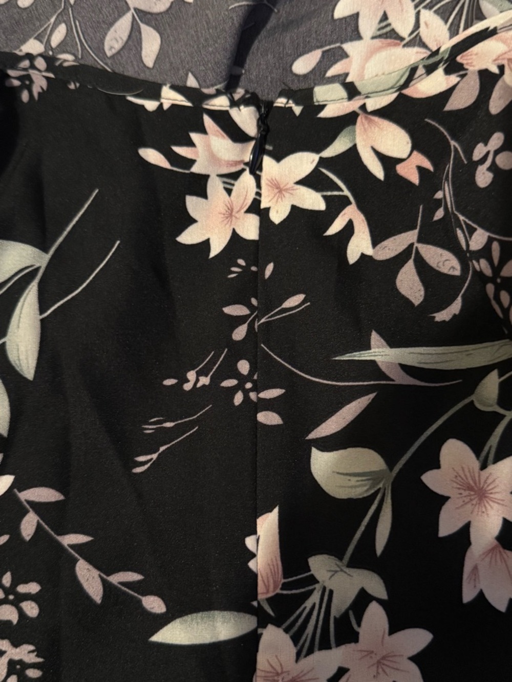 SHEIN floral black and pink midi dress size medium EUC - Picture 6 of 7
